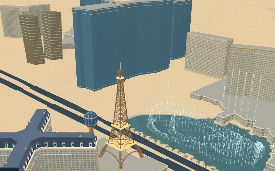 The Paris hotel and Eiffel Tower on the Las Vegas Strip by day.